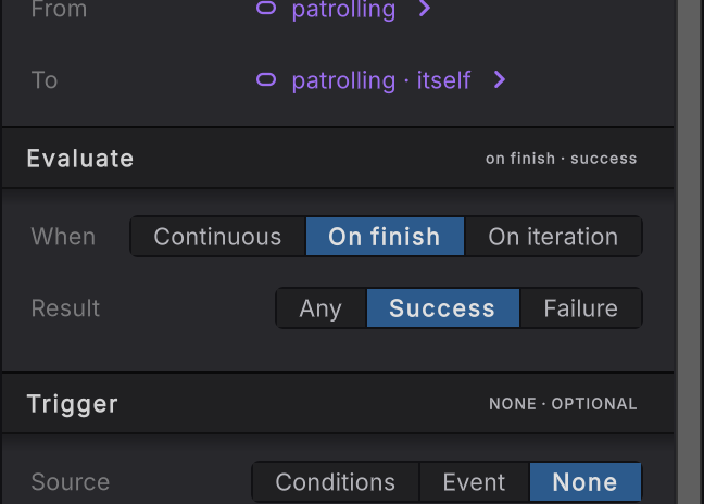 On finish with its Result filter set to Success